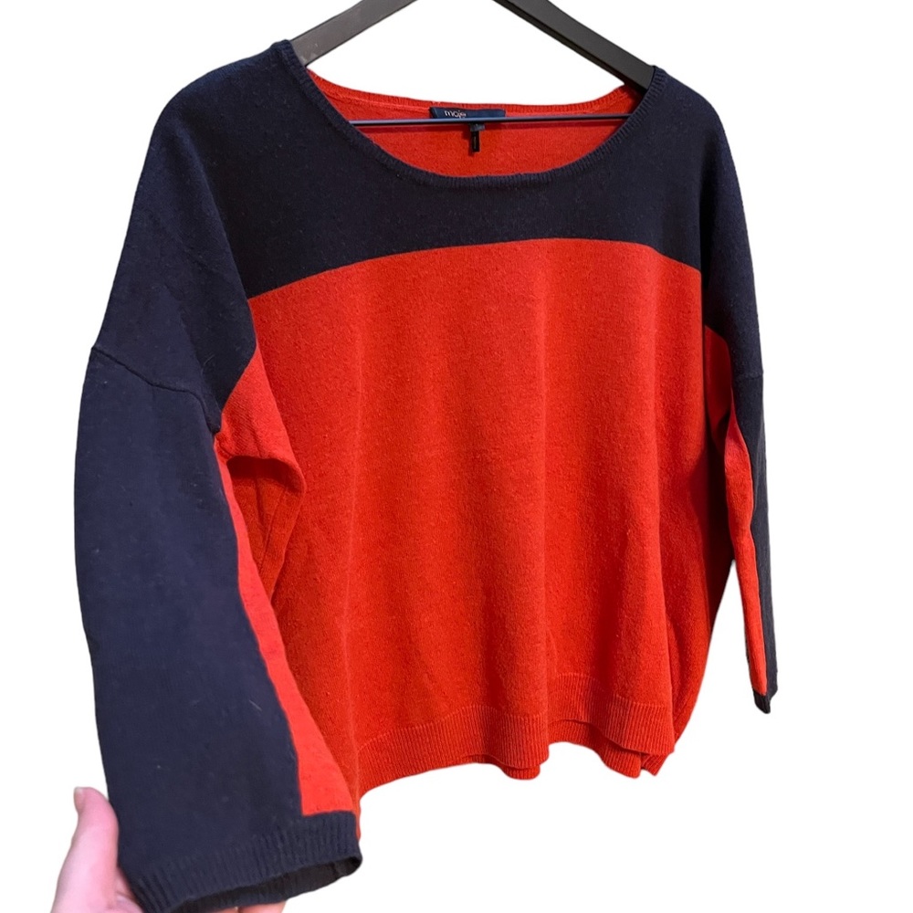 Maje Color Block Crewneck Wool/Cashmere Blend - image 6